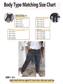 Nueva llegada de ropa de moda para mujer de talla grande, versátil para todas las estaciones, pantalones largos casuales con puños - Gris Oscuro - Ver 5