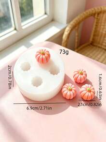 4pcs Small Pumpkin Shaped Aromatherapy Candle Silicone Molds Home Decor/Gift Plaster Molds, Handmade Epoxy Resin Casting Molds, Art Decoration Clay Plaster Molds/Non-Stick Easy Release/Heat Resistant - White - View 2