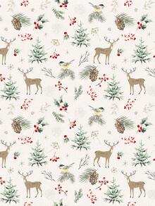 1 Roll Of Christmas Gift Wrapping Paper Featuring A Winter Forest And Reindeer Theme; Made Of Coated Paper; Dimensions: 43 Cm X 300 Cm; Suitable For Wrapping Christmas Gifts, Decorating For Christmas Parties, And Holiday Gift-Giving. - A - View 5