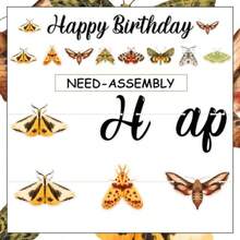Moth Insect Party Banners And Garland Set - Moths Themed Happy Birthday Banner Moth Insect Garland For Bug Themed Birthday Party Decorations - Black - View 5