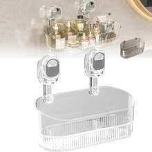 5.7 Inch No-Drill Bathroom Suction Cup Storage Box, Heavy Duty Suction Cup Bathroom Storage Rack With Towel Bar And Hooks, Wall-Mounted Shower Caddy, Large Capacity Strong Load-Bearing, Suitable For Bathroom Toiletries, Shampoo, Kitchen Utensils - One Size Fits All - View 15