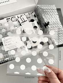 10 pezzi Sacchetti con motivo a pois neri & bianchi, sacchetti di imballaggio regalo in PVC trasparente, sacchetti di imballaggio regalo per feste, sacchetti decorativi per accessori gioielli, sacchetti di stoccaggio regalo auto-sigillanti, riutilizzabili, adatti per regali di vacanze, compleanni, matrimoni, feste, stoccaggio quotidiano, sacchetti di plastica auto-sigillanti, sacchetti regalo trasparenti per matrimoni, sacchetti regalo di gruppo, regali per il Ringraziamento e la Festa dell'Insegnante. 1 pezzo - Multicolore - Visualizzare 8