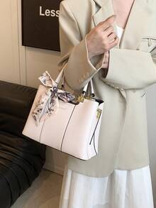 Dedoo Fashionable Luxury Multi-Functional Large Capacity Handbag & Crossbody Bag - Beige - View 7
