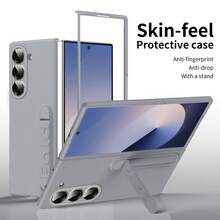 Funda para teléfono Galaxy ZFold3/Fold4/Fold5/Fold6/Fold7/Fold8/Fold8Ultra/W26 con diseño de marco de protección de lente, versátil y de moda, funda para teléfono con soporte, funda para teléfono de unicolor - Multicolor - Ver 23