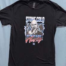 Stone Cold Steve Austin Black Graphic Tee Size M WWEs WWFs Wrestling - 款式 - 查看 1