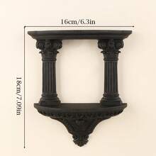1pc Gothic Style Embossed Wall Hanging Shelf, Retro Dark Decor Wall Mounted Display Rack, Niche Art Candle & Storage Holder, 3D Printed Intricate Floral Carving, For Study, Bedroom, Entryway - 1PC - View 16
