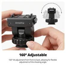 Ambitful IA03 磁吸快拆冷靴三腳架球頭，可調傾斜與旋轉迷你相機接座，適用於運動相機、LED補光燈、麥克風、Vlog直播 - 查看 7