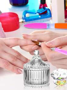 Beautizon Nailartlab Acryl Nagelkunst Becher Acryl Pulver Mischschale Deckel Schüssel Becherhalter Nagelkunst Werkzeuge - Transparent - Übersicht 2