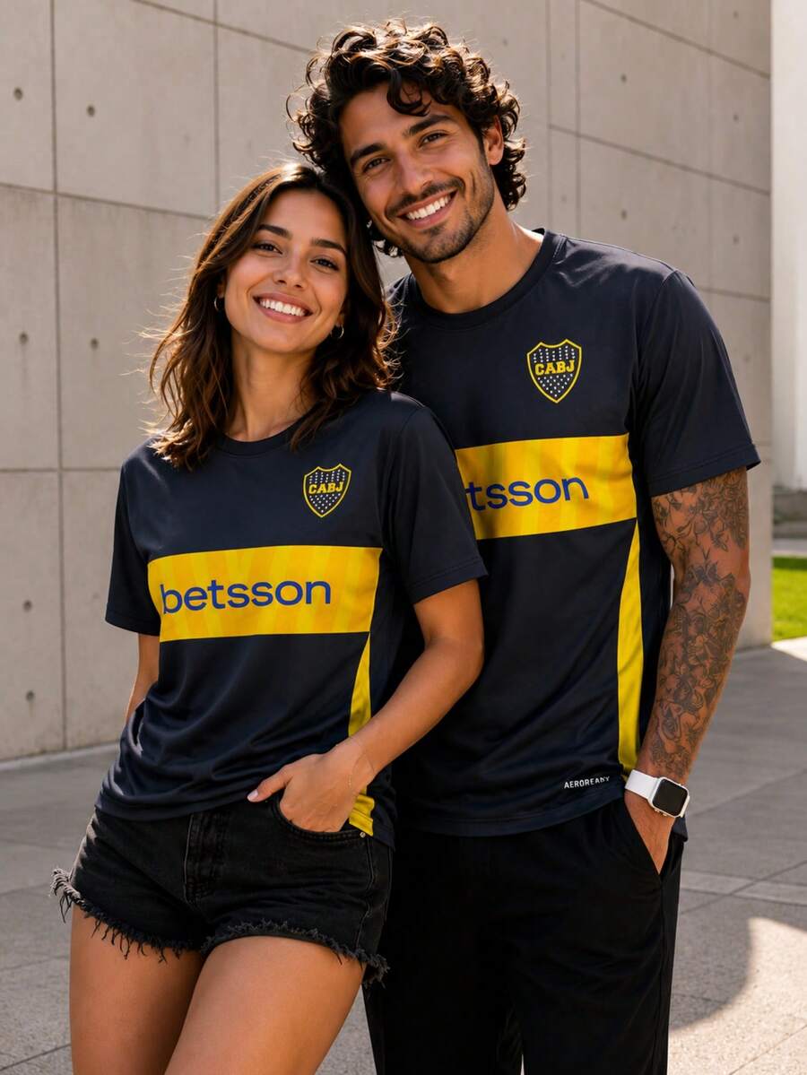 男士 Boca 足球球衣，輕量柔軟，適合比賽、訓練、休閒穿著，適合作為禮物，世界盃風格