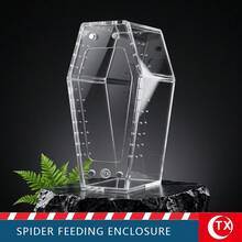 Multi-Color Transparent Acrylic Reptile & Amphibian Terrarium, No Assembly Magnetic Ventilation Lid Spider Habitat Box With Feeding Water Dish, 360° Fully Transparent DIY Enclosure For Jumping Spiders, Tarantulas, Lizards And Small Pets, Suitable For Beginners - Clear - View 12