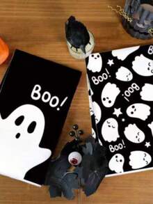 2/4Pcs Cute Boo Ghost Halloween Kitchen Towels, Pink Black Spooky Dish Tea Towels Fall Home Decor - Multicolor - View 9