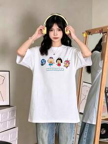 200g 100% Cotton T-Shirt 2026 Women's Summer Fashion Printed Short-Sleeve T-Shirt Unisex Inner/Outer Wear Office Casual Crew Neck Short-Sleeve Top - White - View 3