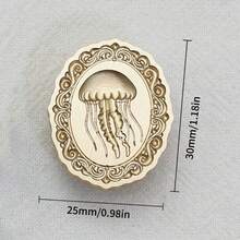 海洋風格系列 3D 浮雕蠟封印章 銅頭 1個 - 適用於情書、邀請函、節日卡片、日記本、剪貼簿裝飾、DIY 手作 - 海洋系列蠟封印章 - 查看 10