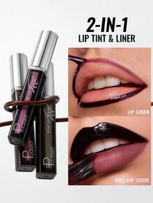 Pudaier 撕拉式唇釉，持久防水抗汗，霧面煥膚彈性配方，豐唇效果，適合約會之夜、日常通勤、哥德風與萬聖節派對妝容 - #07 - 查看 3