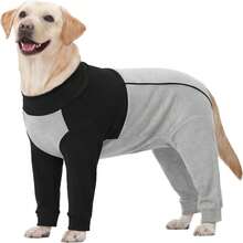 1pc Post-Surgery Recovery Dog Protective Suit, Full Body Coverage Pajamas, Soft And Elastic Comfortable Cotton Blend Material, Zipper Design, Easy To Put On And Take Off Post-Surgery Recovery Suit; Can Replace Elizabeth Collar, Suitable For Spaying/Neutering, Wound Care And Allergy Protection, Fit For Large, Medium And Small Dogs, Such As Teddy, Poodle, Labrador - Black - View 2