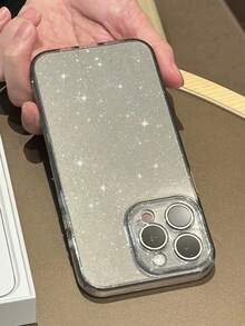 奢華亮片閃亮透明軟質手機背殼，適用於 iPhone 17 Pro Max 17 16 15 14 13 Pro Max 15 16 Plus 17Air，閃亮相機保護殼 - 透黑 - 查看 8