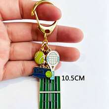 Tennis Court Keychain, Racket, Ball, Hat Pendant, Sports Enthusiast Bag Charm, Sports Aesthetic Backpack Decoration Accessory, Tennis Casual Zinc Alloy Keychain, All Year Round - Tennis Ball Keychain - View 2