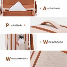 Bruno Cavalli Travel Backpack, 17Inch Laptop Backpack, Carry On Backpack For Men & Women, Personal Item Size Flight Approved Travel Bag, Water Proof Luggage - 米色 - 查看 5