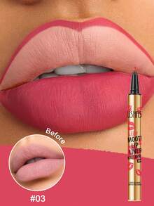 USHAS Silky Lip Liner, 2 Colors, Waterproof 24-Hour Long Lasting, Define And Enhance Lip Contour, Create Natural Full Lips - #03 Rose Pink - View 2