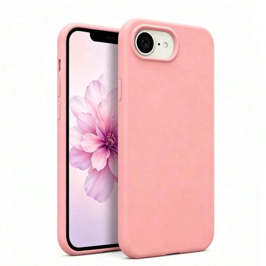 Casing Ponsel Silikon Cair Anti Guncangan Kompatibel dengan iPhone 17E 17 Pro Max 16 15 14 13 12 Mini 11, Lapisan Serat Ultra Halus Lembut Tahan Gores, Cocok untuk iPhone 8 Plus 7 6s Soft Shell - Berwarna merah muda - View 1