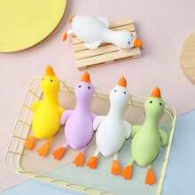 1PC Cute Yellow Duck Squishy Stress Relief Toy, Soft Slow Rising Cartoon Animal Squeeze Fidget Toy, Sensory Squeeze Toy For Toddlers, Classroom Reward, Kids Birthday Party Favor, Novelty Stress Vent Play Gift For Boys Girls - Multicolor - View 9