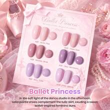 Beetles 6 Colors Ballet Princess Pink Gel Nail Polish Set, Nude Pink Purple Balletcore Lilac Mauve Gel Polish Kit, Soak Off UV LED Nail Art Manicure - 6 Colors Ballet Princess Pink - 查看 2