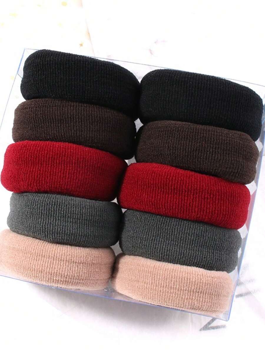 Wide Textured Elastic Hair Scrunchies, High Ponytail Hair Ties, Strong Elastic Hair Bands, Suitable For Updo, Seamless Hair Hoop, Bun Hair Ties - Multicolor - View 1