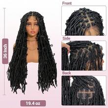 Janyuwool 36" Butterfly Locs Full Lace Knotless Braided Wigs For Black Women Lace Frontal Braid Wig Human Hair Blended Full Double Lace Braided - ColorE - View 2