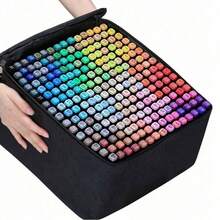 Bộ bút marker cồn 120 màu hai đầu đa năng, bút vẽ phác thảo vĩnh viễn chuyên nghiệp, đỏ, vàng, xám, xanh dương, nhựa, nhanh khô, ngòi rộng, mực gốc dầu, sắp xếp đầy đủ, chủ đề fantasy, động vật, trái cây, hoa, hoạt hình - Nhiều màu - Xem 1