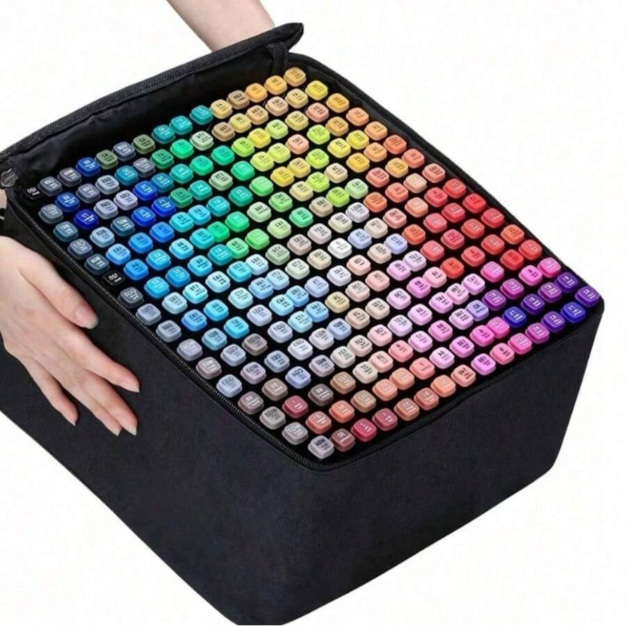 Bộ bút marker cồn 120 màu hai đầu đa năng, bút vẽ phác thảo vĩnh viễn chuyên nghiệp, đỏ, vàng, xám, xanh dương, nhựa, nhanh khô, ngòi rộng, mực gốc dầu, sắp xếp đầy đủ, chủ đề fantasy, động vật, trái cây, hoa, hoạt hình - Nhiều màu - Xem 1