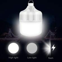 Camping Light Emergency Bulb Hanging Tent Work Light Rechargeable USB LED Bulb Outdoor Portable Light (2 Charging Port Types Randomly Shipped) - Cold White - View 4