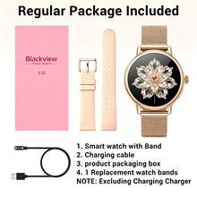 Blackview 女款智慧手錶，1.43 吋圓形健身追蹤器，含心率、睡眠、SpO2 監測，IP68 防水運動智慧手錶，附計步器與活動追蹤，適用 Android 與 iOS 手機，適合運動、工作、日常生活，送禮佳品 - 查看 2