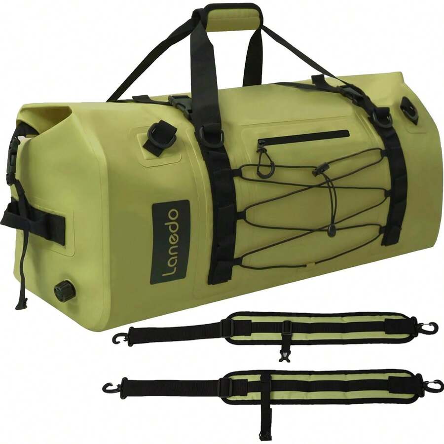 80L Dry Bag Large Waterproof Bag Roll-Top Heavy Duty Fishing Duffel Bag With Durable Straps & Handles For Kayaking Paddle Boarding Boating Fishing - Green - View 1