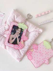 1 PC Pixel Style Angel Card Holder, 3-Inch Storage And Protection Case, Idol Idol Idol Card Display Pendant Set, First Day Of School - Multicolor - View 9