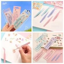 2pcs Tweezers, Stickers And Washi Tape Picker, Multi-Functional Stationery, DIY Scrapbooking, School Supplies, Back To School - Multiple Styles - View 7