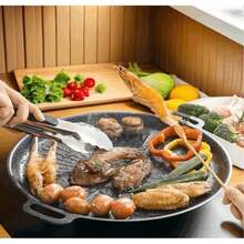 Sartén de parrilla de hierro fundido para exteriores, perfecta para camping familiar y parrillas en el patio. Antiadherente, duradera, sartén grande. Ideal para fiestas y cocina todo en uno de carnes y verduras. - Ver 2