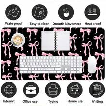 Alas Mouse Queen Black Bow Kawaii, Alas Mouse Kulit, Alas Meja Komputer Bergaya Akademik, Cocok untuk Laptop, Anti Selip, Tahan Air, Bahan Kulit, Alas Dasar, Aksesori Kantor, Alas Meja dengan Tepi Dekoratif dan Pengunci Tepi. - View 11