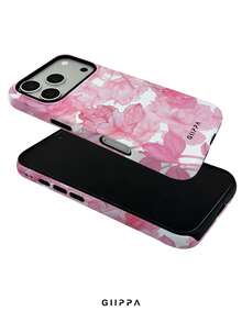 GIIPPA 1件白色背景漸層粉色花卉圖案設計手機殼，適用於Phone 17 Pro Max，兼容Phone 16 Pro Max、15 Pro Max、14 Pro Max，韓系高端時尚趣味手機殼，兼容11/12/13/14/15/16 Pro Max Plus，優雅設計男女皆宜，送給女友的聖誕節、情人節、復活節、婚禮季和生日完美禮物 - 粉色 - 查看 4