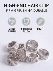 Round Metal Hair Clip For Bangs, Women's Forehead Side Clip, Hair Ornament, Rhinestone Hair Clip - Silver - View 4