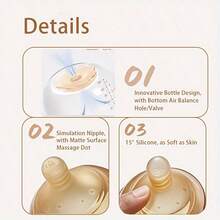New 240ml/160ml PPSU Baby Bottle, Wide-Neck Feeding Bottle With Bottom Air Balance Hole/Valve, Heat Resistance Milk Bottle, Perfect Gift For Newborn - Mocha Brown - View 9