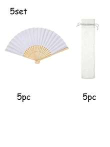 3/15/30pcs Set Of Elegant White Folding Fans, Includes Thank You Tags And Gift Bags, Bridal Bamboo Hand Fans, Perfect For Bridesmaid Gifts And Wedding Decor, Ideal For Parties And Events, Wonderful Summer Accessory - Multicolor - View 17