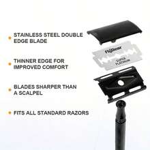 Double-Edged Metal Razor Traditional Men'S Double-Edged Razor Manual Beard Shaver Aluminum Alloy Handle Manual Old-Style Razor Men'S Double-Edged Razor, Suitable For 10 Occasions Perfect For Men'S Grooming, Essential Tool For Daily Shaving - Multicolor - View 10