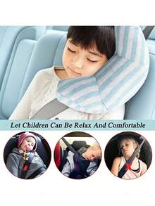 1pc Children's Car Seat Travel Pillow Neck Support Cushion, Super Soft Headrest Shoulder Pad, Universal Seat Belt Sleep Pillow For Kids And Adults, Compatible With All Cars - Multicolor - View 3