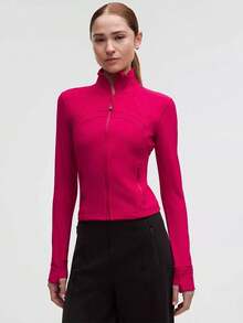 Lululemon Define Cropped Jacket Nulu Black-For Yoga Gym Running-Sweat-Wicking-Yoga-All Seasons Sport-Spring/Summer-Autumn/Winter-Back To School - Mulberry Spark - 查看 1