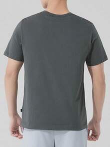 PUMA Men's Short Sleeve T-Shirt Simple Versatile Comfortable Sports Lifestyle Series Logo Training Running Breathable Short Sleeve - Carbon Grey - View 3