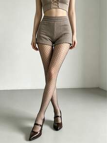 Women's Minimalist Fishnet Socks Suitable For Daily Wear - Black - View 8