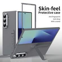 Funda para teléfono Galaxy ZFold3/Fold4/Fold5/Fold6/Fold7/Fold8/Fold8Ultra/W26 con diseño de marco de protección de lente, versátil y de moda, funda para teléfono con soporte, funda para teléfono de unicolor - Multicolor - Ver 19