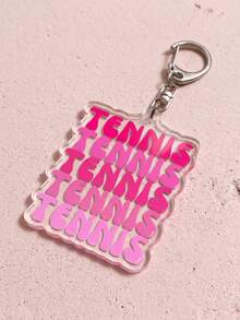 1/6pcs Tennis Acrylic Keychain, Tennis Fan Essential, Tennis Ball Shape, Suitable For Hanging On Tennis Bag, School Backpack Or Locker Keys - Multicolor - View 8