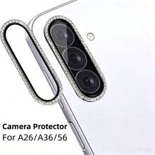 Camera Lens Protector For Samsung A56/A26/A36/S26 Ultra/S25/S23/A35/A55, Diamond Inlaid Lens Film, Shiny Lens Decoration, 3D Coverage Effective Scratch Resistance, Fashionable Matching - Diamond - View 1