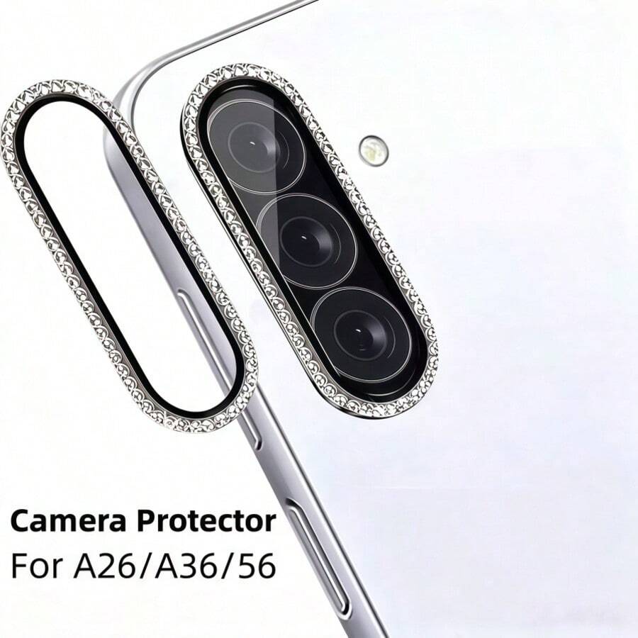 Camera Lens Protector For Samsung A56/A26/A36/S26 Ultra/S25/S23/A35/A55, Diamond Inlaid Lens Film, Shiny Lens Decoration, 3D Coverage Effective Scratch Resistance, Fashionable Matching - Diamond - View 1
